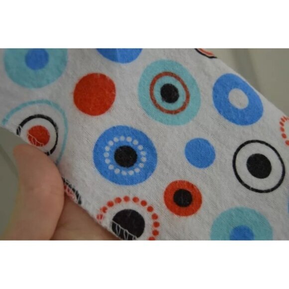 Cudlie Baby Blanket Flannel Receiving Circle Polka Dot White Blue Red Black - Picture 8 of 8